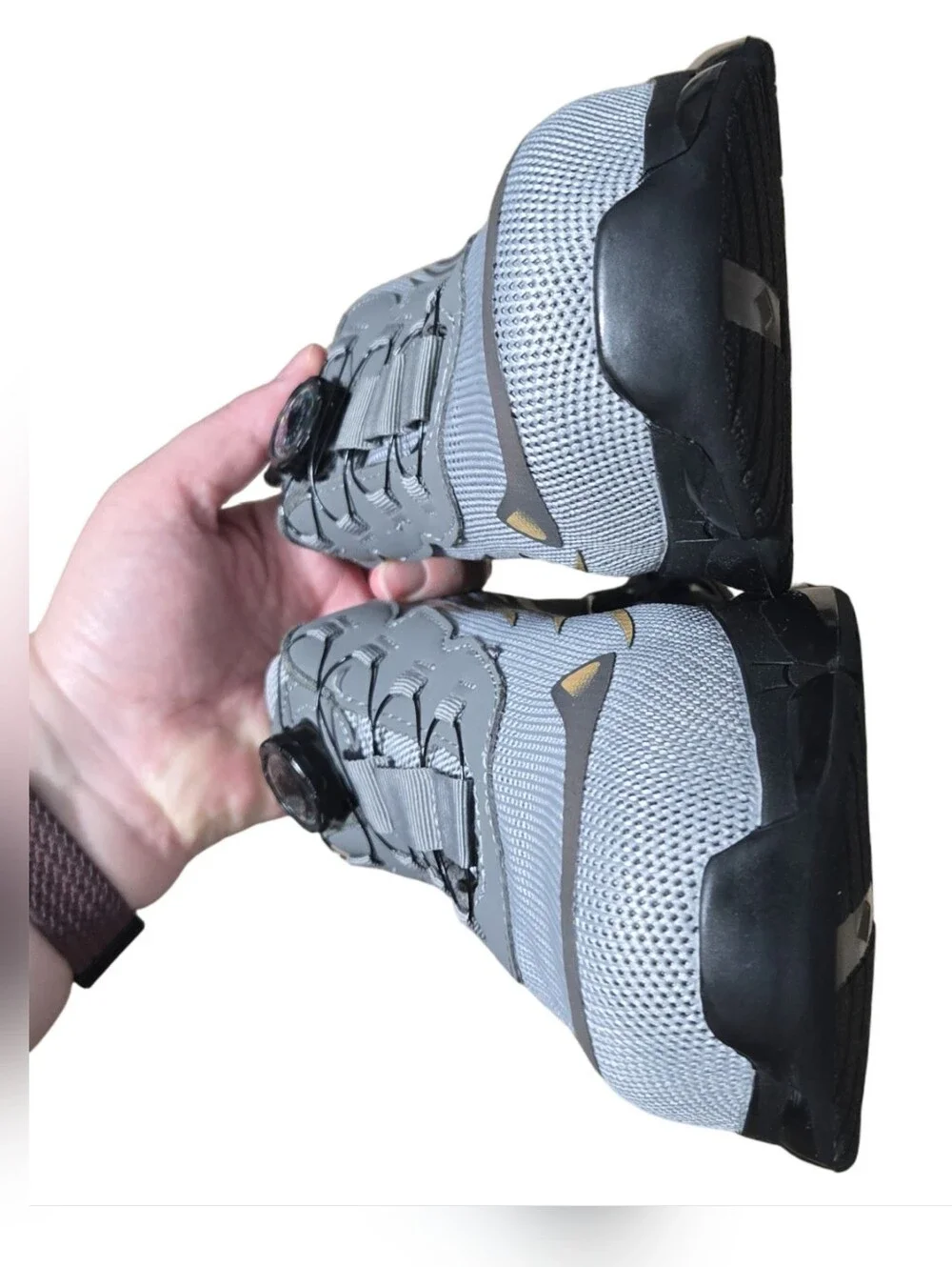 Men's Work Grey Mesh Sneakers Dial Lacing Solid Toe Safety Steel Toe Sneakers - Picture 10 of 10